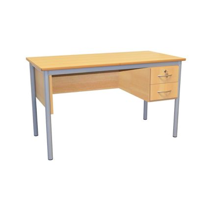 Bureau semi métallique avec caisson de 2 tiroirs fixe